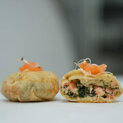 Mini pastilla saumon épinards